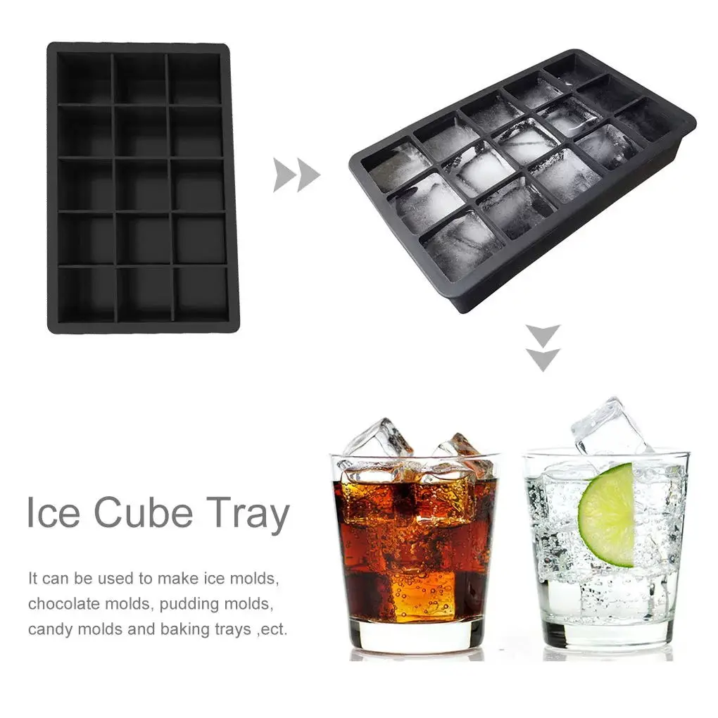 Ice Cube Trays Silicone Easy-Release and 14-Ice Trays with Spill-Resistant Removable Lid, BPA Free dishwahser safe