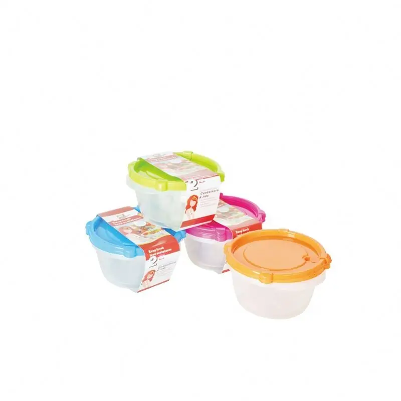 Round Food Container 1.5L reusable takeout containers easy open plastic microwave food container with lid 2 pcs