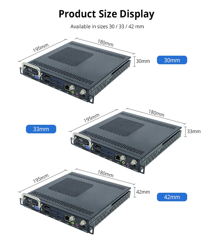 New Pc X86 Fanless 4k Mini Industrial Ops Slot Pc Computer Core I3 With