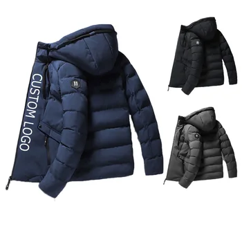 2022 Hot Selling Warm Fashion Style Custom Design Hooded Quilted Nylon Winter Jackets for Men
