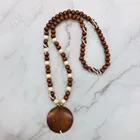 Necklace Personalized Monogram Blank Wooden Disc Beads Necklace