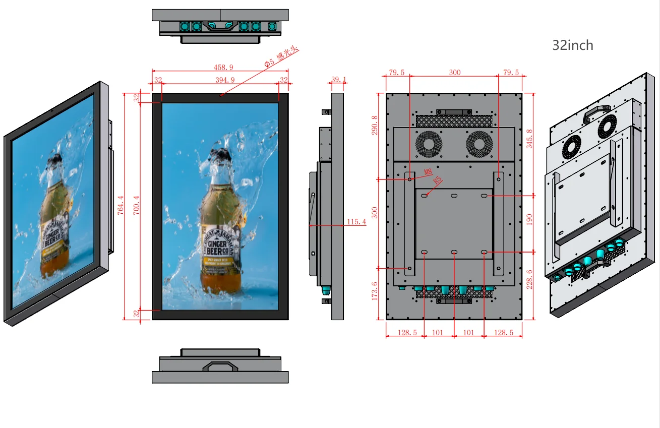 product 32 43 49 55 65  inch  lcd advertising screen 2k4k  shop window display outdoor digital signage and display-9