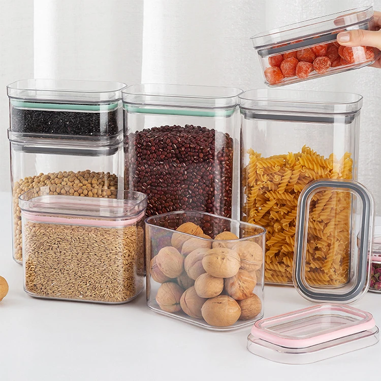 Food  Storage Box kitchen Organizer Tea Cereal Can StorageJars