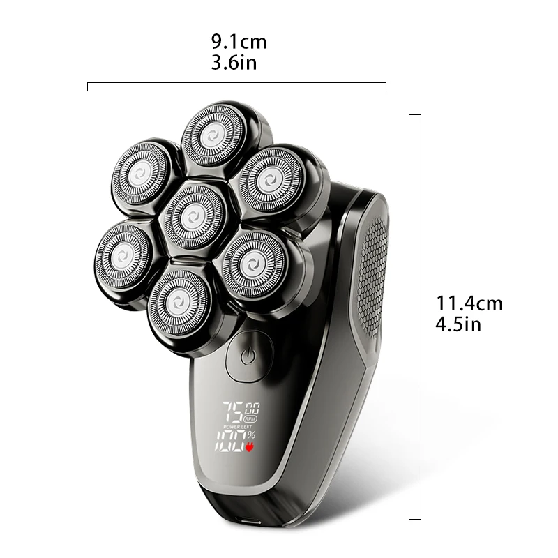 Men's 5-in-1 Rechargeable Electric Shaver with Seven Shaving Heads Self-Use Digital Display Shaving Machine for Household Use details