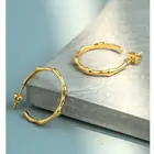 Brass Copper Earring Brass Jewelry 14K Gold Plated Hammered Copper Circle Hoop Earring For Women