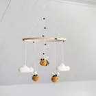 Mobile Hanging Toys Baby Crib Mobile Newborn Nursery Room Decor Bee Cloud Cot Mobile Crochet Baby Mobile