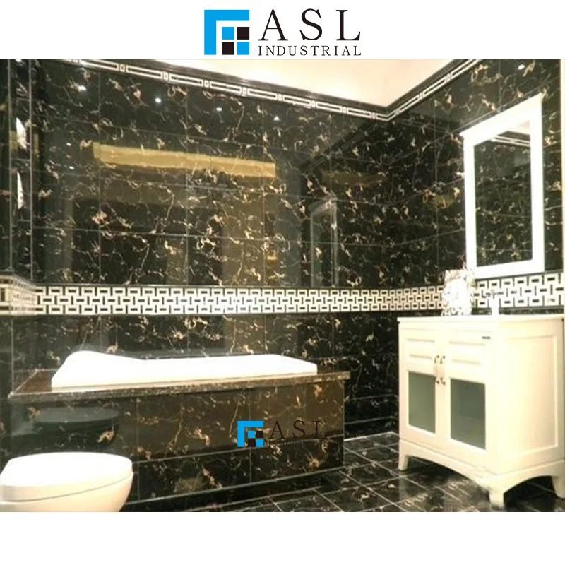 Athens portoro/porto black marble with gold/golden vein marble flooring tile wall cladding glossy black gold marble tiles