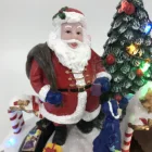 Santa Claus Holiday Turning LED Light Christmas Music Box