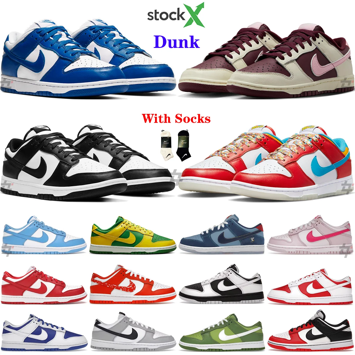 In Stock X Fashion Brand Nike Dunk Low Retro White Black Panda Casual Shoes  Sneakers Nike Sb Dunk Low Shoes - Buy Nike Sb Dunk Low Pro Why So Sad?  Casual Shoes