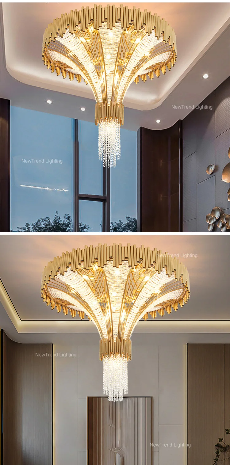 CPL-207 Modern Design Interior Decoactive Light Custom Hotel Restaurant Luxury Metal Crystal Chandelier factory