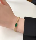 New Bangles 2021 New Fashion Embedded Zircon Asymmetry Charm Thick Chain Bracelets Bangles For Women
