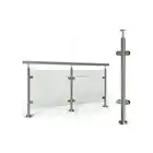 Framed Glass Railing Floor/wall Mounting Core Drilled Morden Design Glass Railing Post