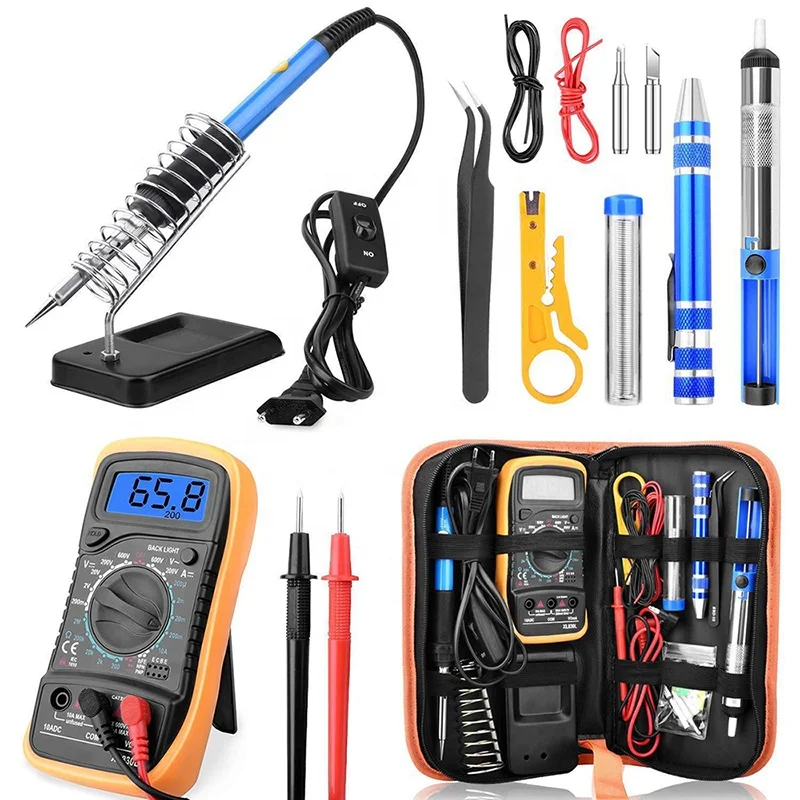 Dropshipping Hot Items Cheap Electric Soldering Iron Gun Kit Multimeter Iron Soldering 60w Adjustable Soldaring Soldering Iron