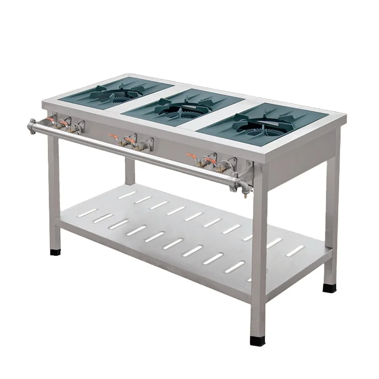 3 burner gas range commercial