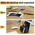 Pen Holder Multifunction Phone Stand Stationery Storage Plastic Pencil Pen Holder Office Desk Organizer
