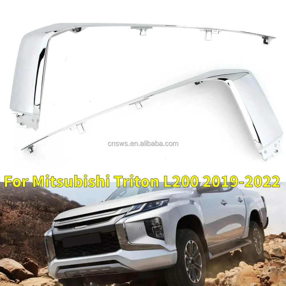 produit moulures de pare-chocs avant chromées supérieures pour mitsubishi triton l200 2019 2022-35