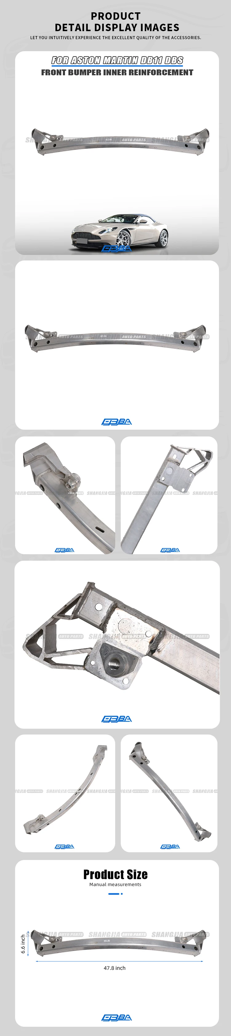 product factory price aluminum alloy front bumper inner bar for aston martin db11 dbs hy53 17f033 cj373901-3