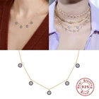 Turkish Jewelry ROXI Best Selling Turkish Bohemia Jewelry Silver S925 Sterling Simple Blue Eye Necklace