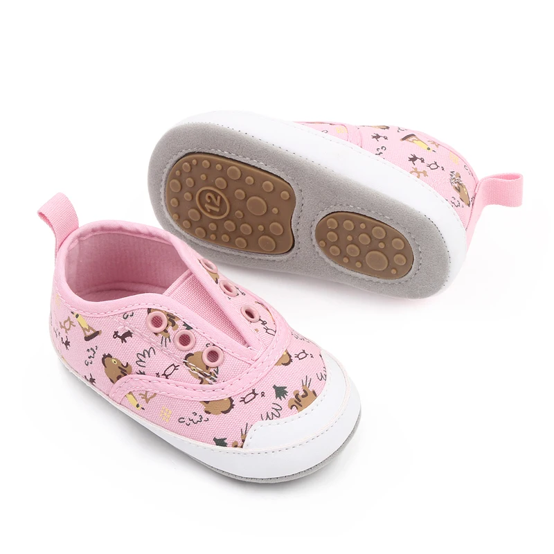 Cartoon Printed Baby Shoes Slip-on Infants Canvas Shoes Spring and Autumn Non-slip Toddler Shoes supplier