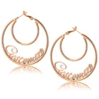 Earrings Hoop Earrings Personalized Name Custom Earrings 14K Gold Plated Stainless Steel Women's Hoop Earrings