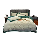 Bedding In Sheets Bed Set Best Selling Bed Sheets 4 Piece Cotton Velvet Embroidery Bedding Set In China