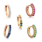 Earrings Earrings Gemnel Cheap Fashion Jewelry Small Rainbow Emerald 925 Huggie Earrings