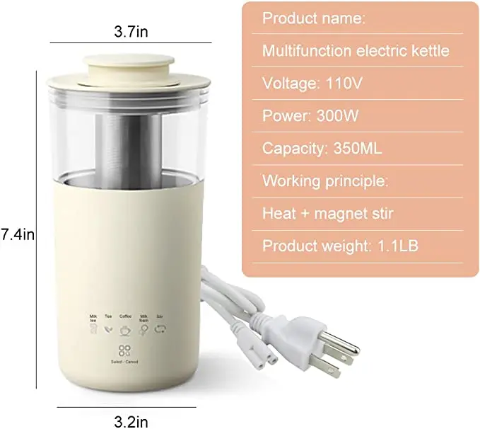 350ml Electric Milk Tea Machine Multifunction Milk Steam Frother