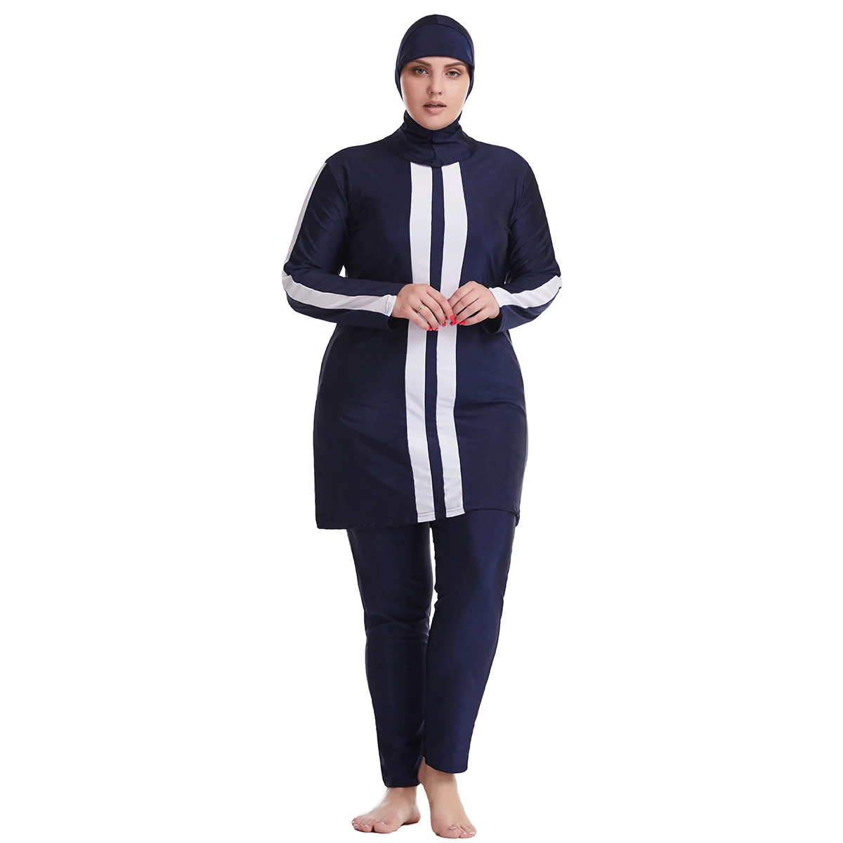 Womens Plus Size Muslim Swimwear Full Cover Modest Hijab Swimsuit
