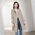 Coat Women Custom Long Trench Coat Women Breathable Slim Mid-length Double-breasted Ladies Trench Coat