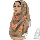 Hijab Factory New Fashion Printing Fringed Scarf Cotton Wild Trend Shawl Muslim Headscarf Hijab