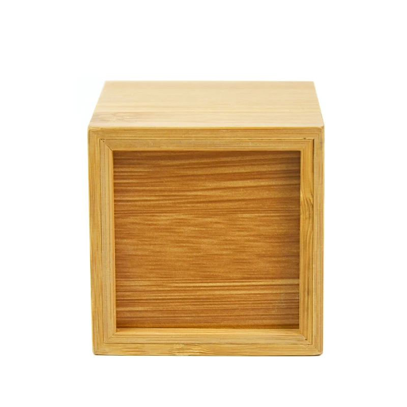 Custom Office Square Handmade Wooden Desk Organizer Bamboo Pen Storage Holder Pencil Pen Stand Container