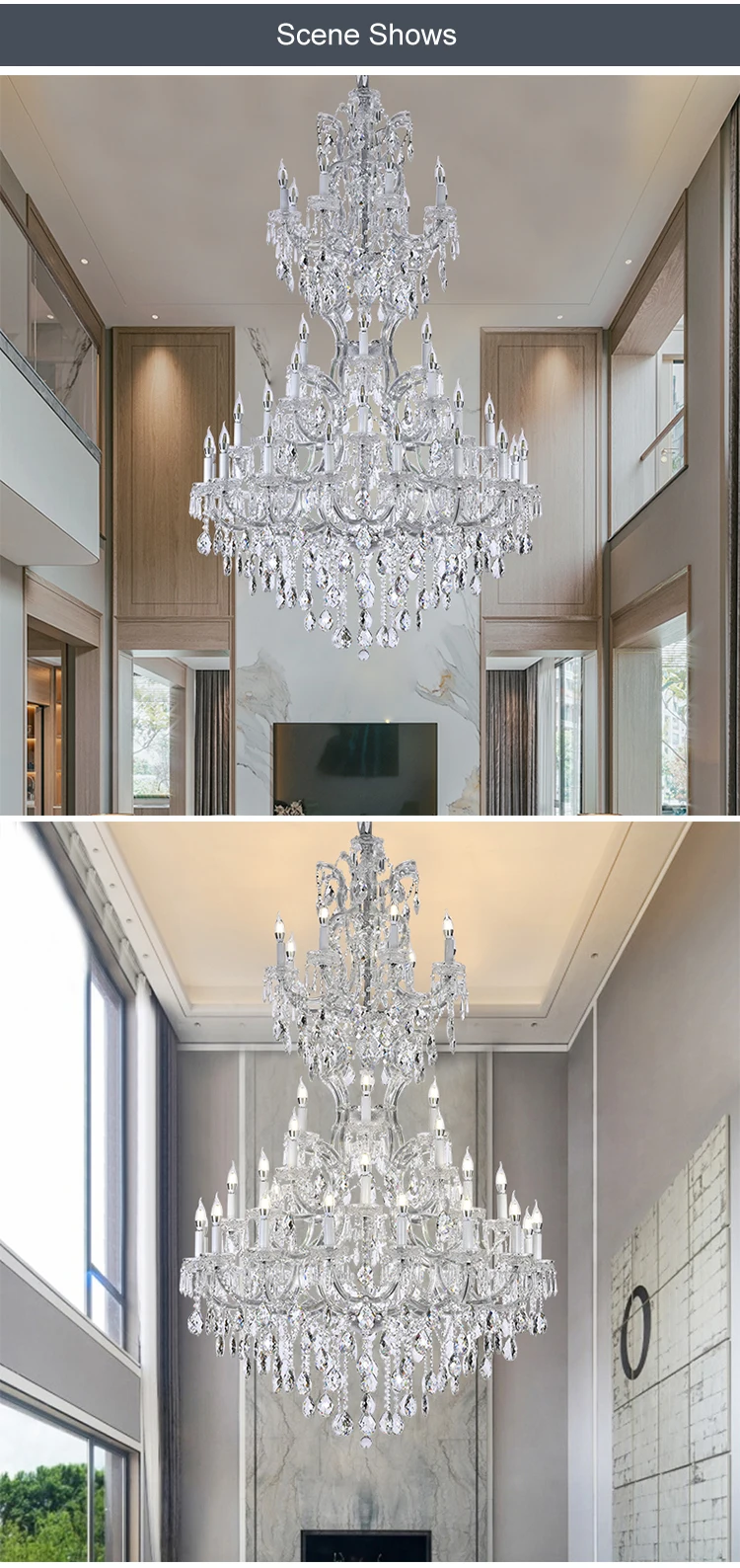 D87285 High Quality Restaurant Hotel Indoor Decoration Iron Crystal LED Chandelier Light supplier