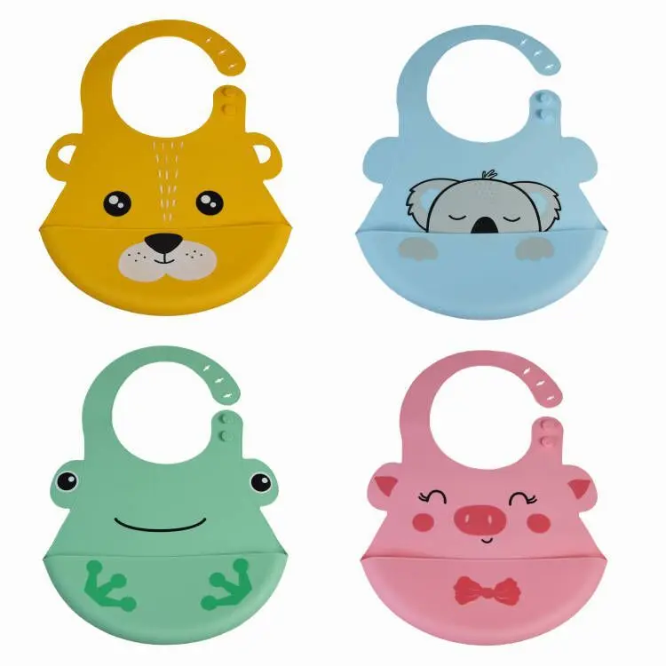 OEM & ODM Silicone Baby Bibs Customized Adjustable Soft Waterproof Infant Bibs Easily Clean for Babies & toddlers Wholesale