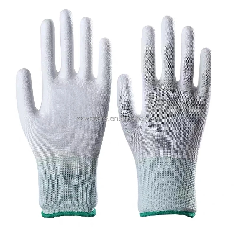 Non Slip Nylon Knitted Striped PU Palm Coated Hand Protective Outdoor Yard Gardening Planting Labor Work Gloves