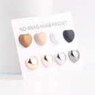 Muslim Hijab Hot Selling Heart Magnet Scarf Pin Muslim Brooch Hijab Scarf Pins