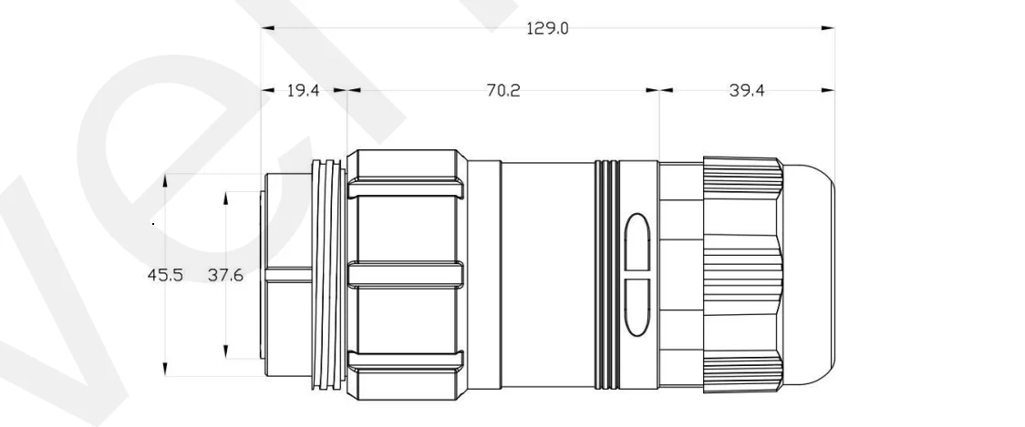 19-Core Male Female Aviation Plug Gold-Plated Copper Needle Stage Light Signal Waterproof Plug with Distribution Box