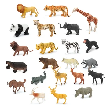 OEM 5'' Wild plastic PVC animals figure mini jungle animals toys set for kids