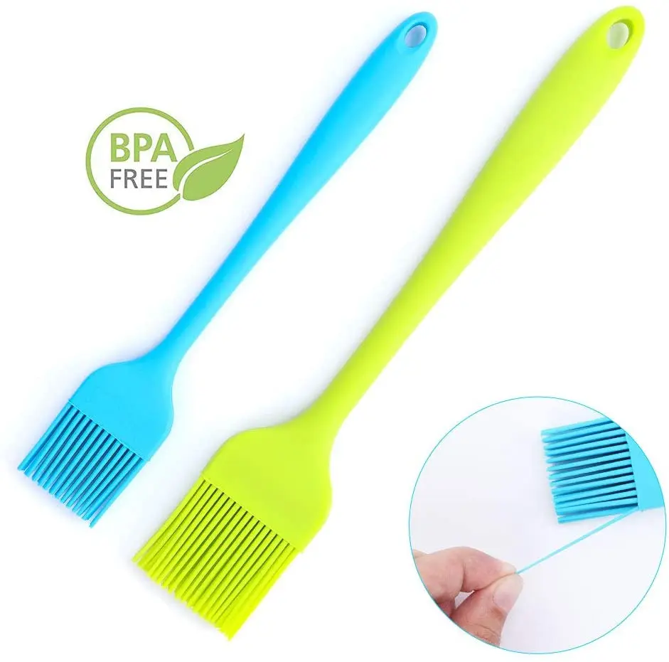 Heat Resistant Eco-Friendly Reusable Chef Kitchen Utensil Silicone Basting Brush for BBQ Baking Pastry factory