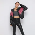 Winter Jacket Women Colourful Glossy Warm Winter Wind Proof Jacket Bread Fake Down Women Leather Fur Puffer Coat