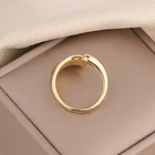 Gold Women Rings JR0035 French Fashion 14k Gold Stainless Steel Women Single Leaf Rings Free Sample
