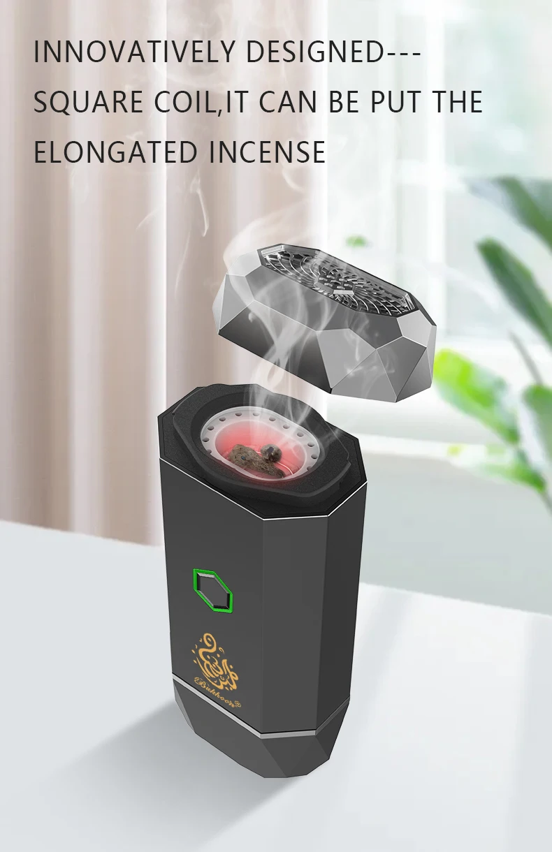 Shenzhen type-C USB chargeable incense burner metal set luxury incense electronic incense burner