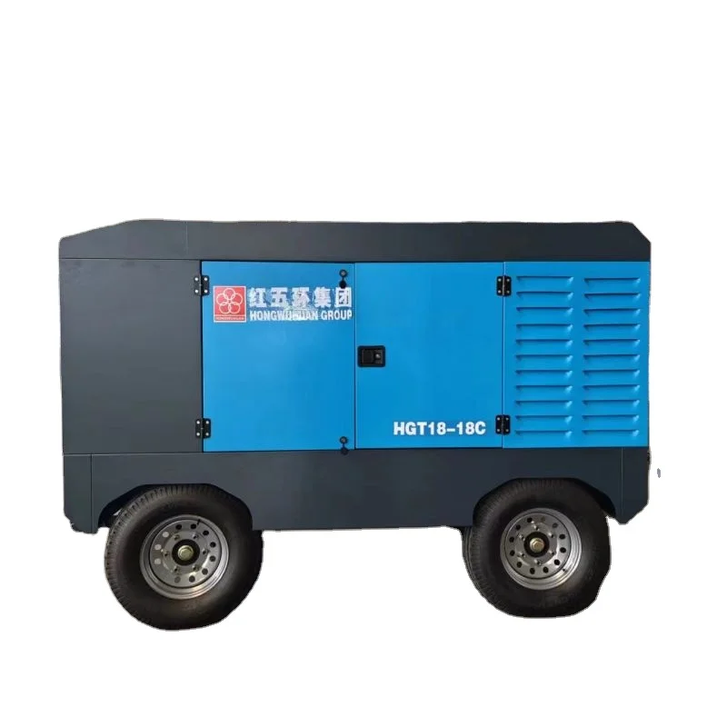 Factory Direct 20bar Portable Screw Air Compressor with New Diesel Engine for Drilling Rig