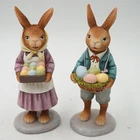 Resin Resin Rural Festival Fairy Tale Decor Rabbit Figurine Bunny Couple Rabbits Home Accessories Ideal Gifts