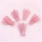 Crystal Wholesale High Quality Pink Crystal Crafts Classic Jewelry Small Rose Quartz Carved Crystal Angel