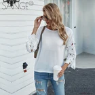 Blouse Lace Crochet Summer Women Beach Mini White Blouse Elegant O Neck Lace Floral Crochet Hollow Out Solid Beach Top