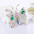 Jewelry Zircon Zircon High End Luxury Jewelry Color Zircon Women Pin 925 Sterling Silver Butterfly Brooch