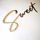 Gold Custom Indoor Outdoor Mirror Polished Gold Color 3d Metal Alphabet Letters For Store