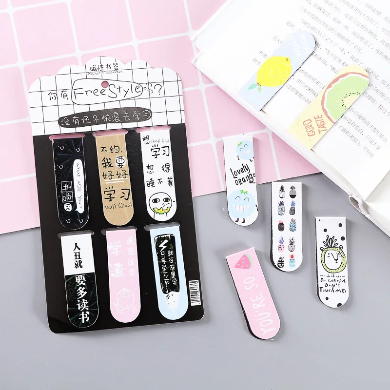 Custom Logo Magnetic Bookmark Cute Page Markers Small Business Gift Planner Magnet Folding Reading Accessory Book Marks
