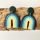 Earring Handmade Earrings Wholesale Fashion Handmade Women Rainbow Colors U Shape Drop Polymer Clay Earring