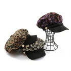 Woman Fur Hats And Caps Women Wholesale Custom Woman Faux Fur Leopard Beret Hat Cap